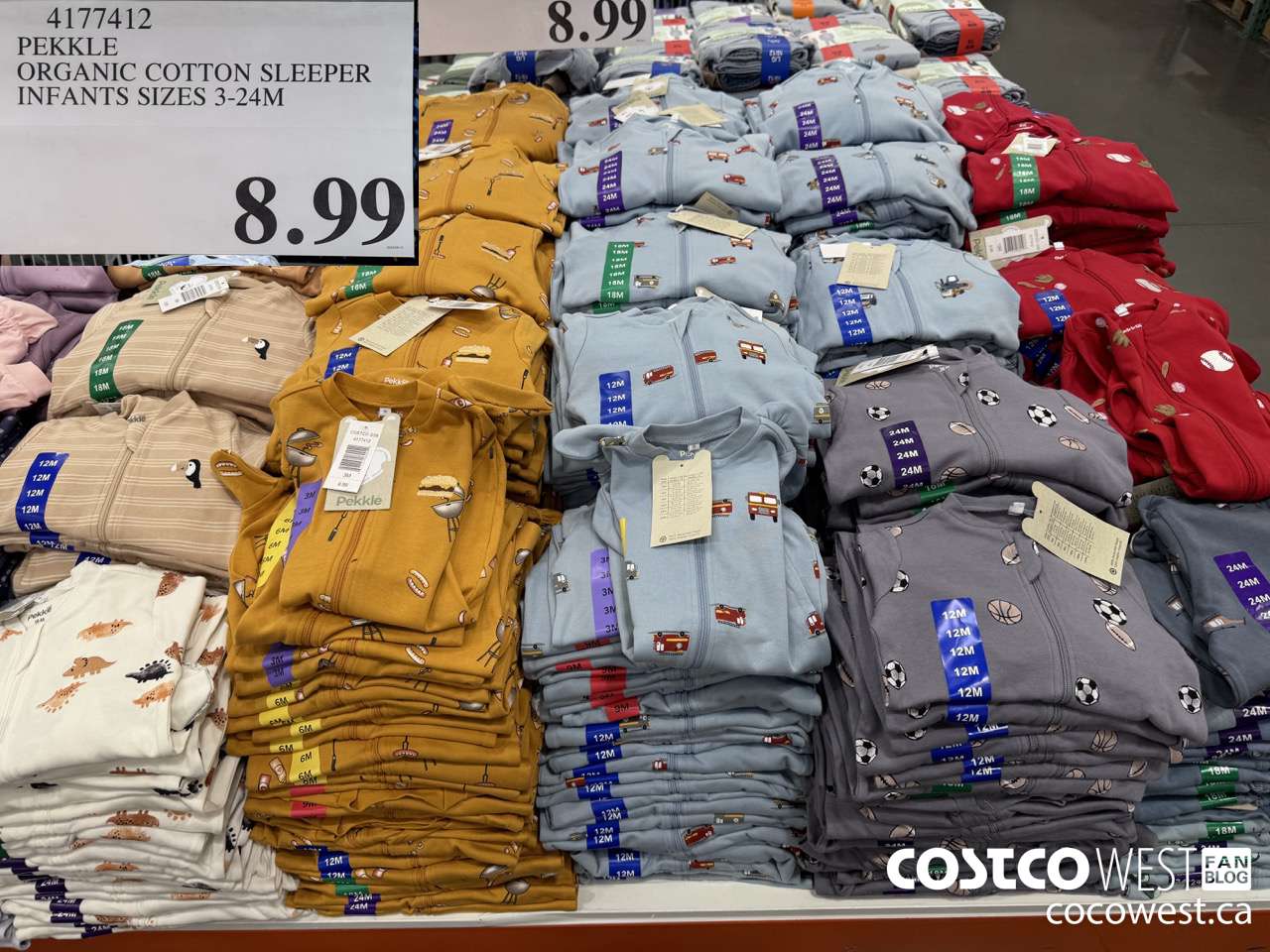 4177412 PEKKLE ORGANIC COTTON SLEEPER INFANTS SIZES 3-24M $8.99