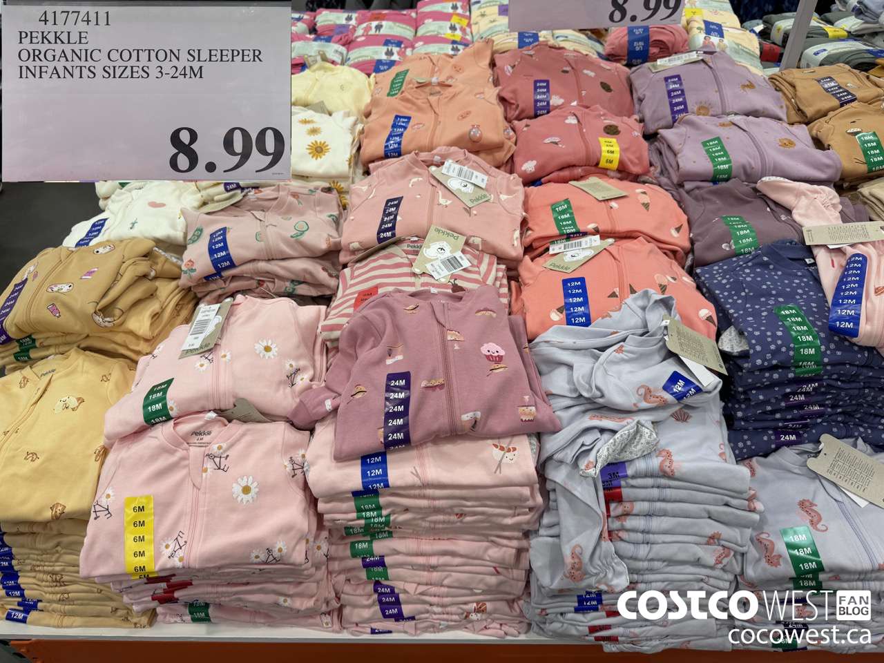 4177411 PEKKLE ORGANIC COTTON SLEEPER INFANTS SIZES 3-24M $8.99