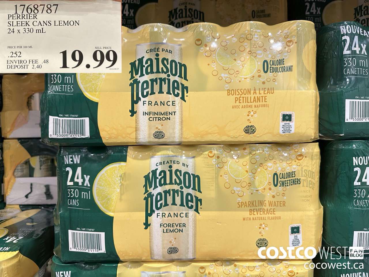 1768787 PERRIER SLEEK CANS LEMON 24 X 330ML $19.99