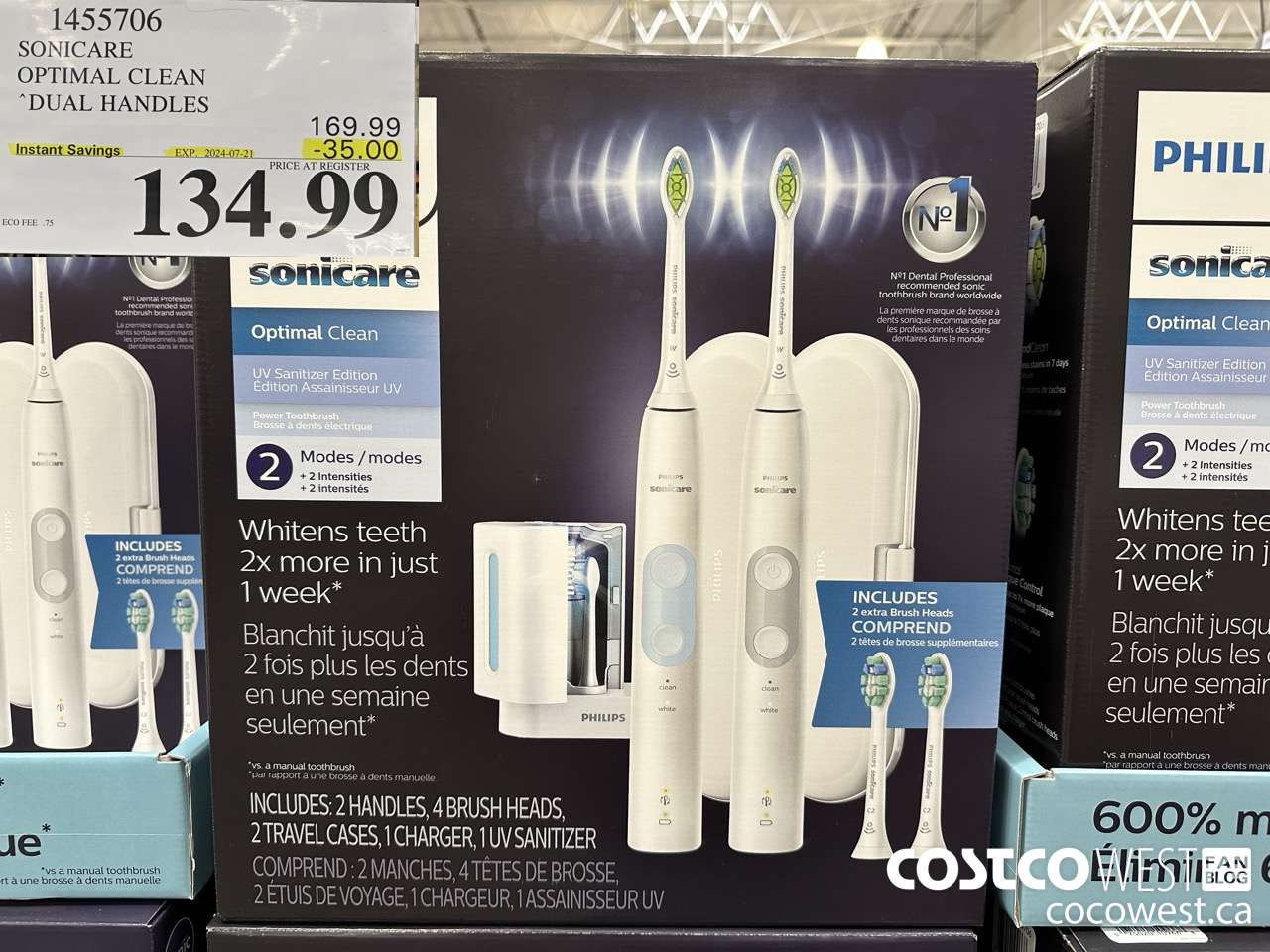 1455706 PHILIPS/SONICARE OPTIMAL CLEAN DUAL HANDLES ($35.00 INSTANT SAVINGS EXPIRES ON 2024-07-21) $134.99