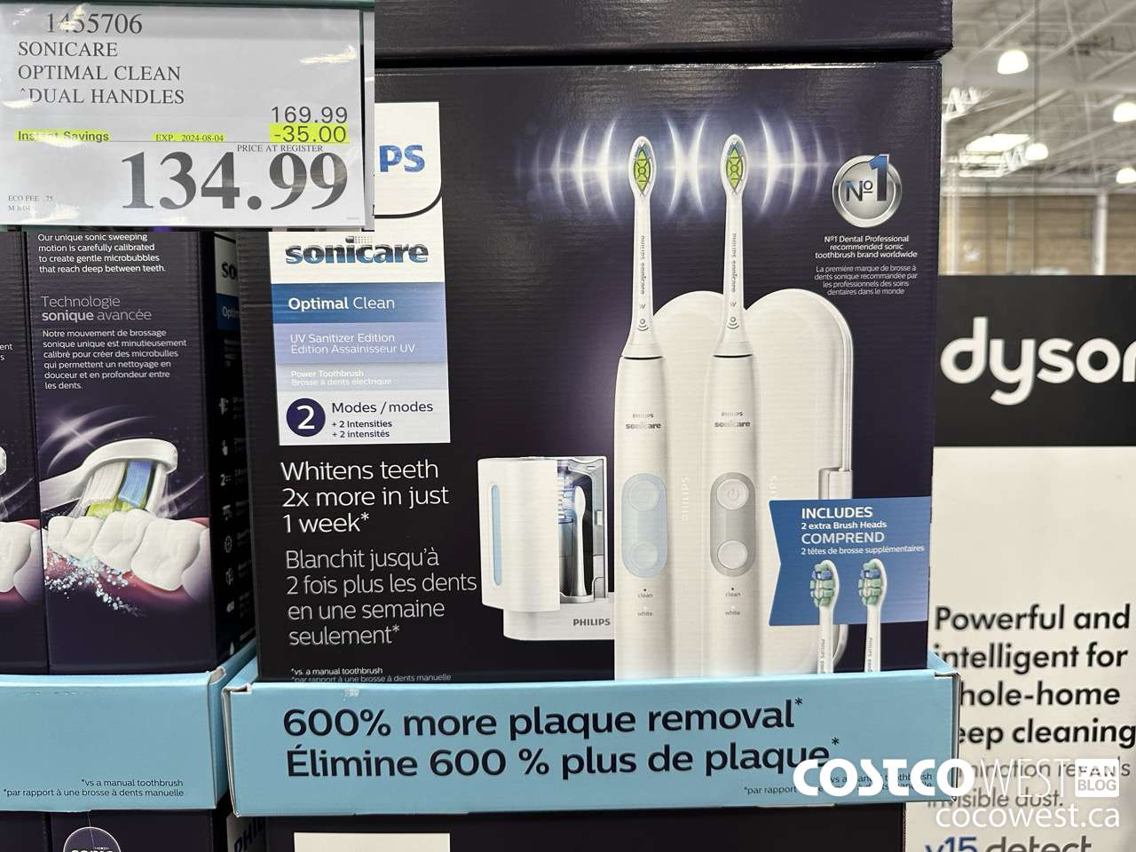 1455706 PHILIPS/SONICARE OPTIMAL CLEAN DUAL HANDLES ($35.00 INSTANT SAVINGS EXPIRES ON 2024-08-04) $134.99