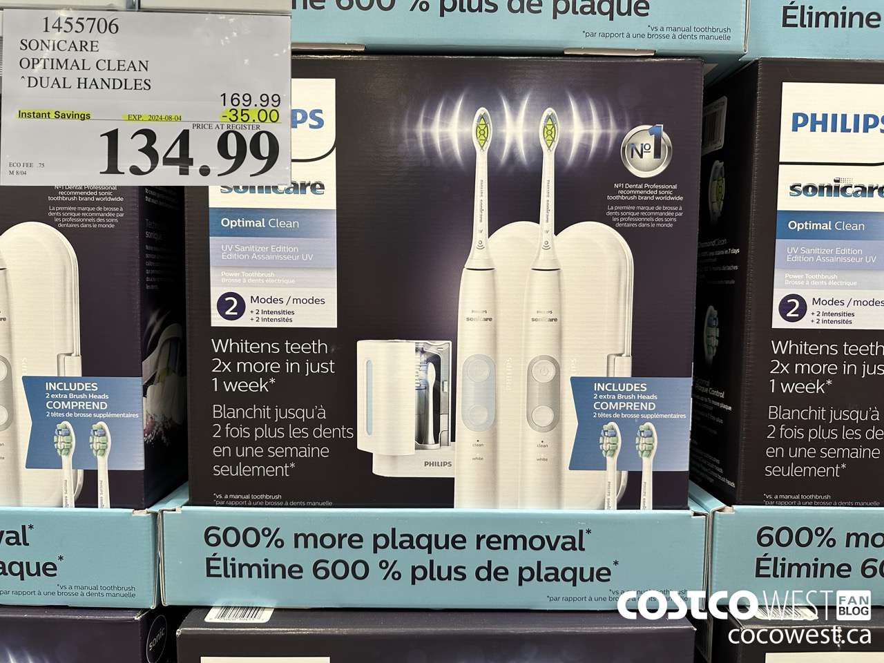 1455706 PHILIPS/SONICARE OPTIMAL CLEAN DUAL HANDLES ($35.00 INSTANT SAVINGS EXPIRES ON 2024-08-04) $134.99