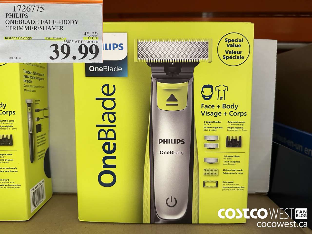 1726775 PHILIPS ONEBLADE FACE + BODY TRIMMER/SHAVER ($10.00 INSTANT SAVINGS EXPIRES ON 2024-08-04) $39.99