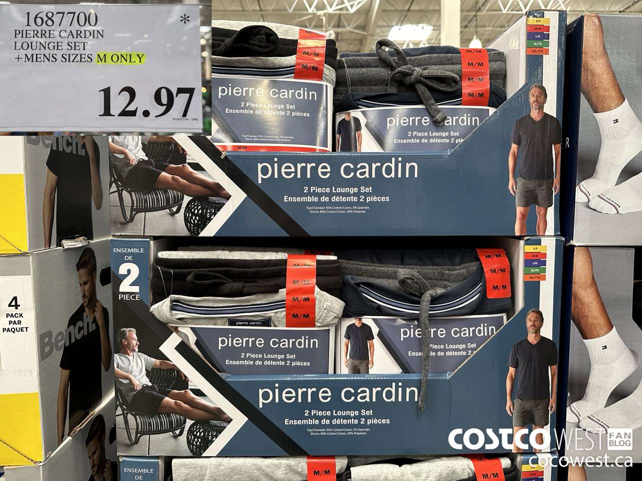 1687700 PIERRE CARDIN LOUNGE SET MENS SIZES M ONLY $12.97