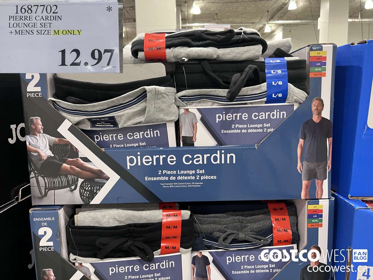 1687702 PIERRE CARDIN LOUNGE SET MENS SIZE M ONLY $12.97