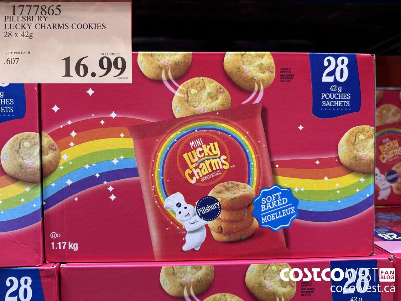 1777865 PILLSBURY LUCKY CHARMS COOKIES 28 X 42G $16.99