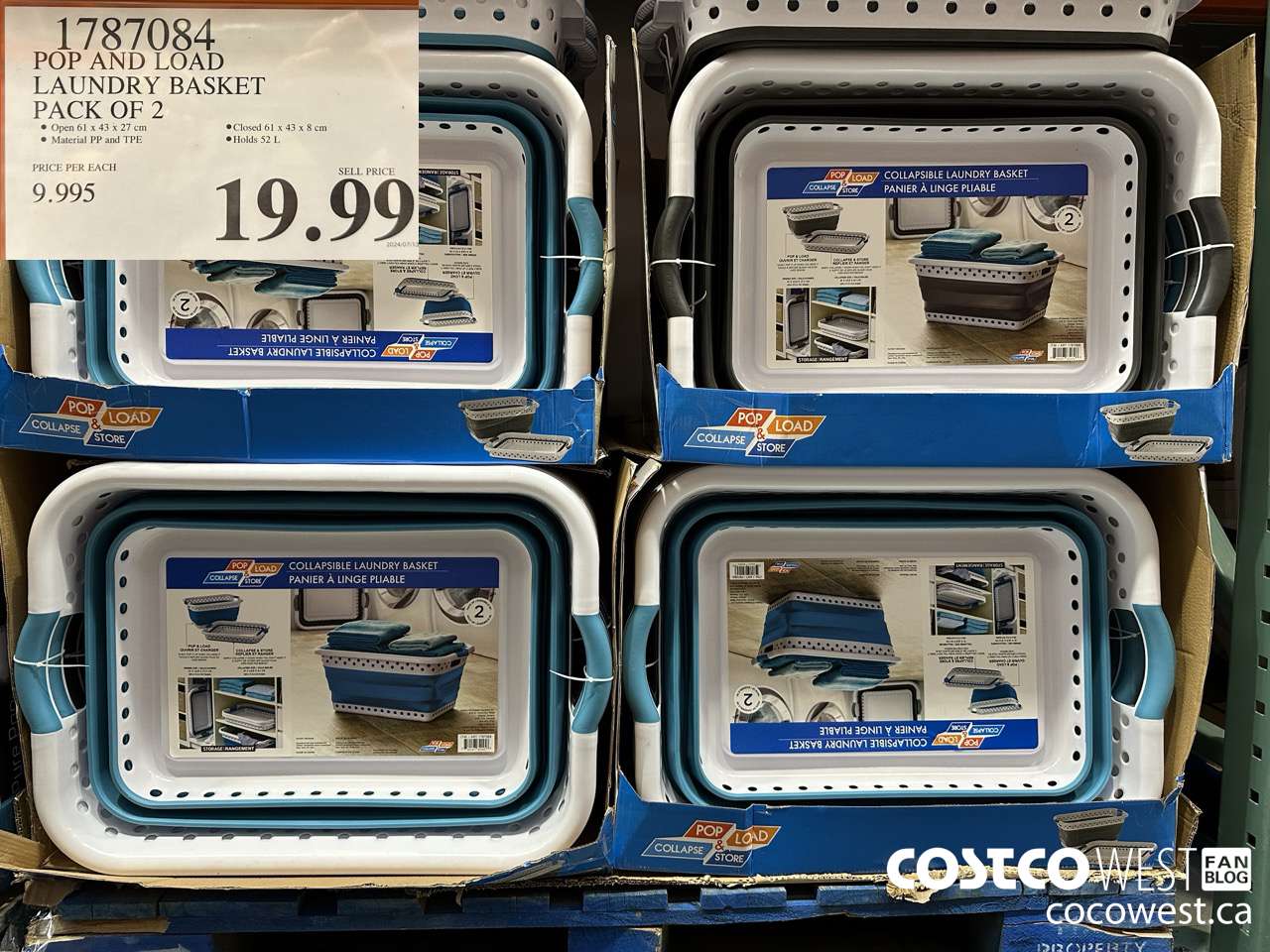 1787084 POP AND LOAD LAUNDRY BASKET PACK OF 2 $19.99