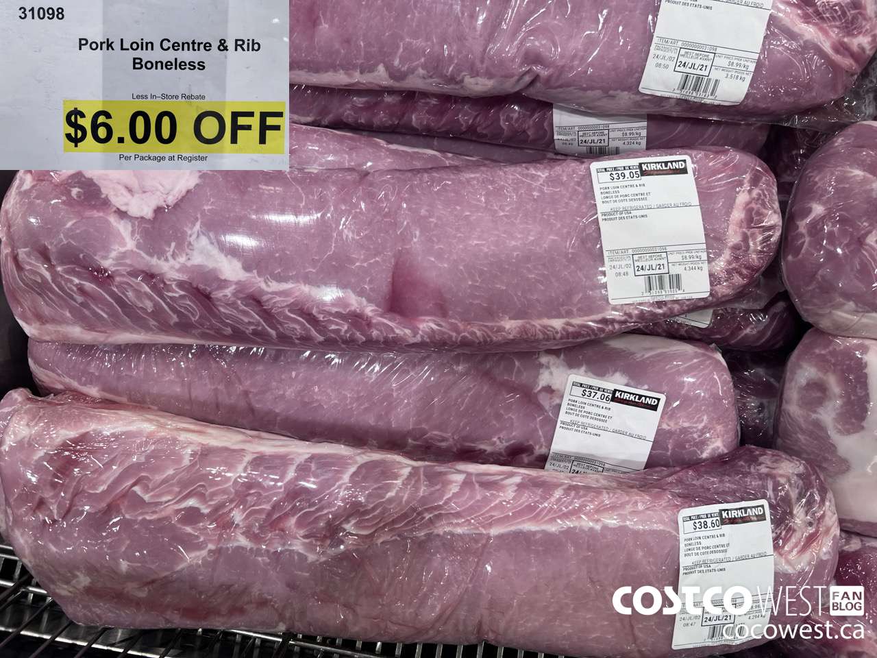31098 PORK LOIN CENTRE & RIB BONELESS ($6.00 INSTANT SAVINGS)