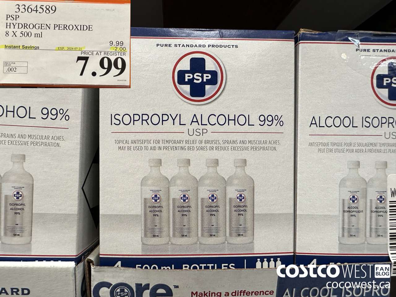 3364589 PSP HYDROGEN PEROXIDE 8 X 500 ML ($2.00 INSTANT SAVINGS EXPIRES ON 2024-07-21) $7.99