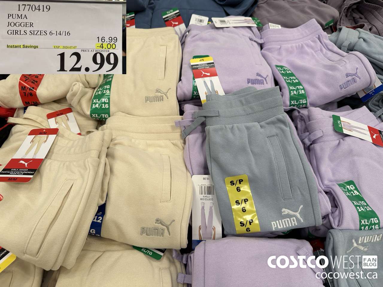 1770419 PUMA JOGGER GIRLS SIZES 6-14/16 ($4.00 INSTANT SAVINGS EXPIRES ON 2024-07-07) $12.99