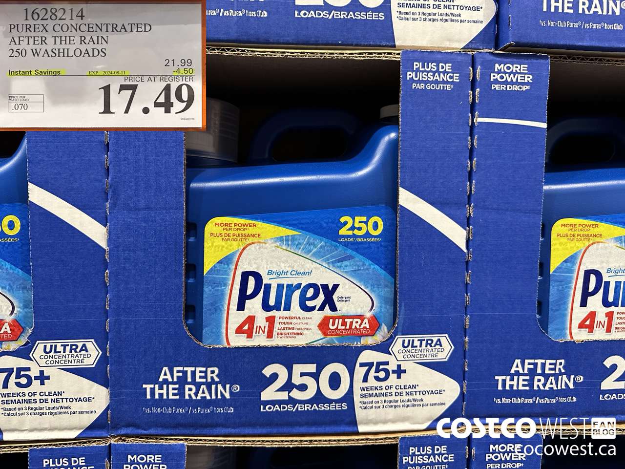 1628214 PUREX CONCENTRATED AFTER THE RAIN 250 WASHLOADS ($4.50 INSTANT SAVINGS EXPIRES ON 2024-08-11) $17.49