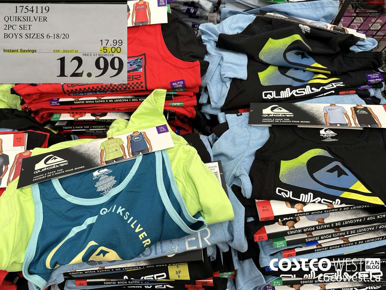 1754119 QUICKSILVER 2PC SET BOYS SIZES 6-18/20 ($5.00 INSTANT SAVINGS EXPIRES ON 2024-07-14) $12.99