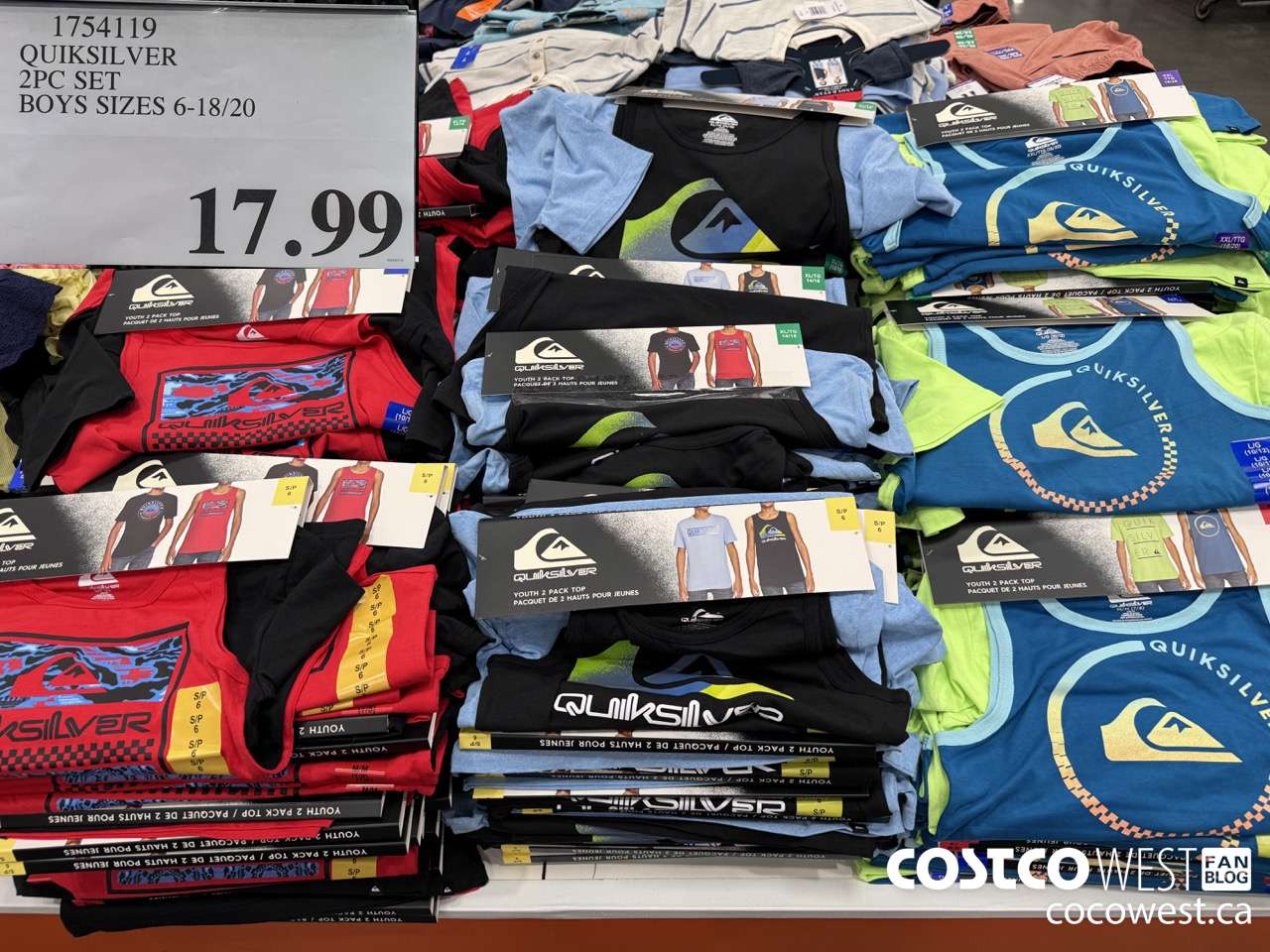 1754119 QUICKSILVER 2PC SET BOYS SIZES 6-18/20 $17.99