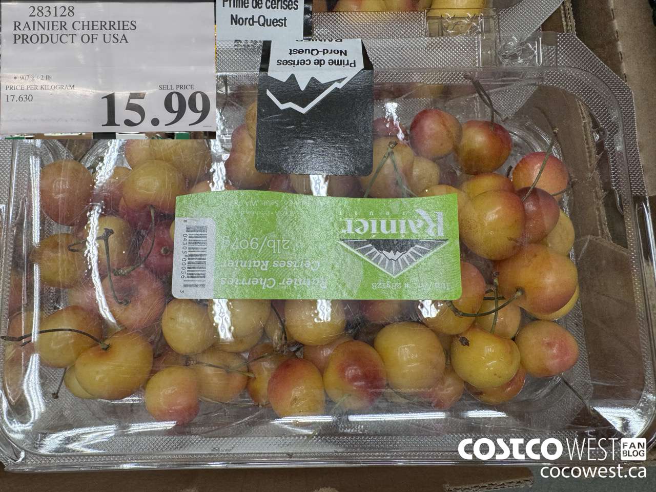 283128 RAINIER CHERRIES PRODUCT OF USA $15.99