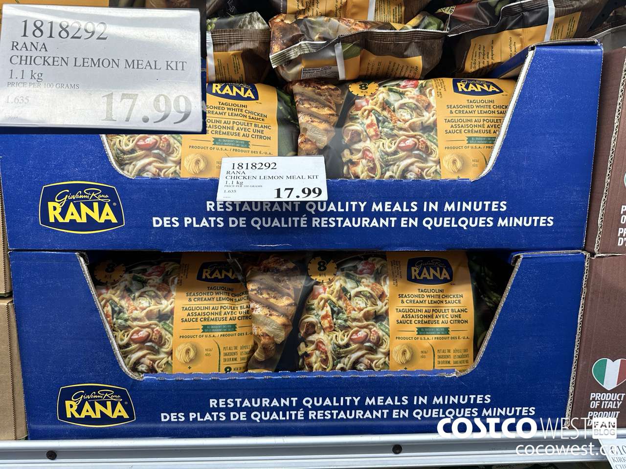 1818292 RANA CHICKEN LEMON MEAL KIT 1.1 KG $17.99