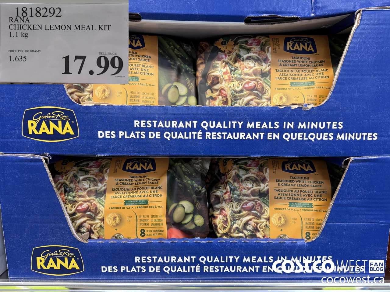 1818292 RANA CHICKEN LEMON MEAL KIT 1.1 KG $17.99