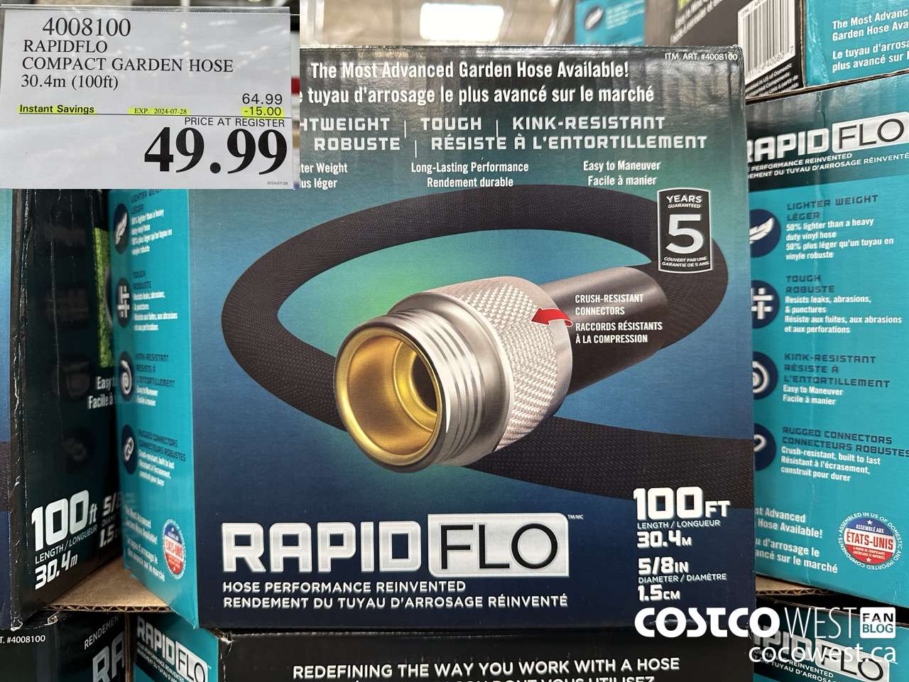 4008100 RAPIDFLO COMPACT GARDEN HOSE 30.4M (100FT) ($15.00 INSTANT SAVINGS EXPIRES ON 2024-07-28) $49.99