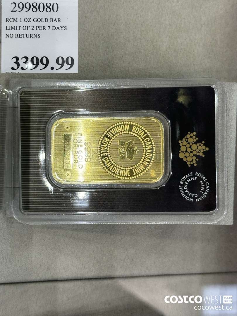 2998080 RCM 1 OZ GOLD BAR LIMIT OF 2 PER 7 DAYS NO RETURNS $3399.99