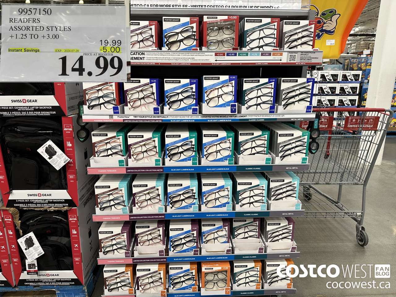 9957150 READERS ASSORTED STYLES +1.25 TO +3.00 ($5.00 INSTANT SAVINGS EXPIRES ON 2024-07-28) $14.99