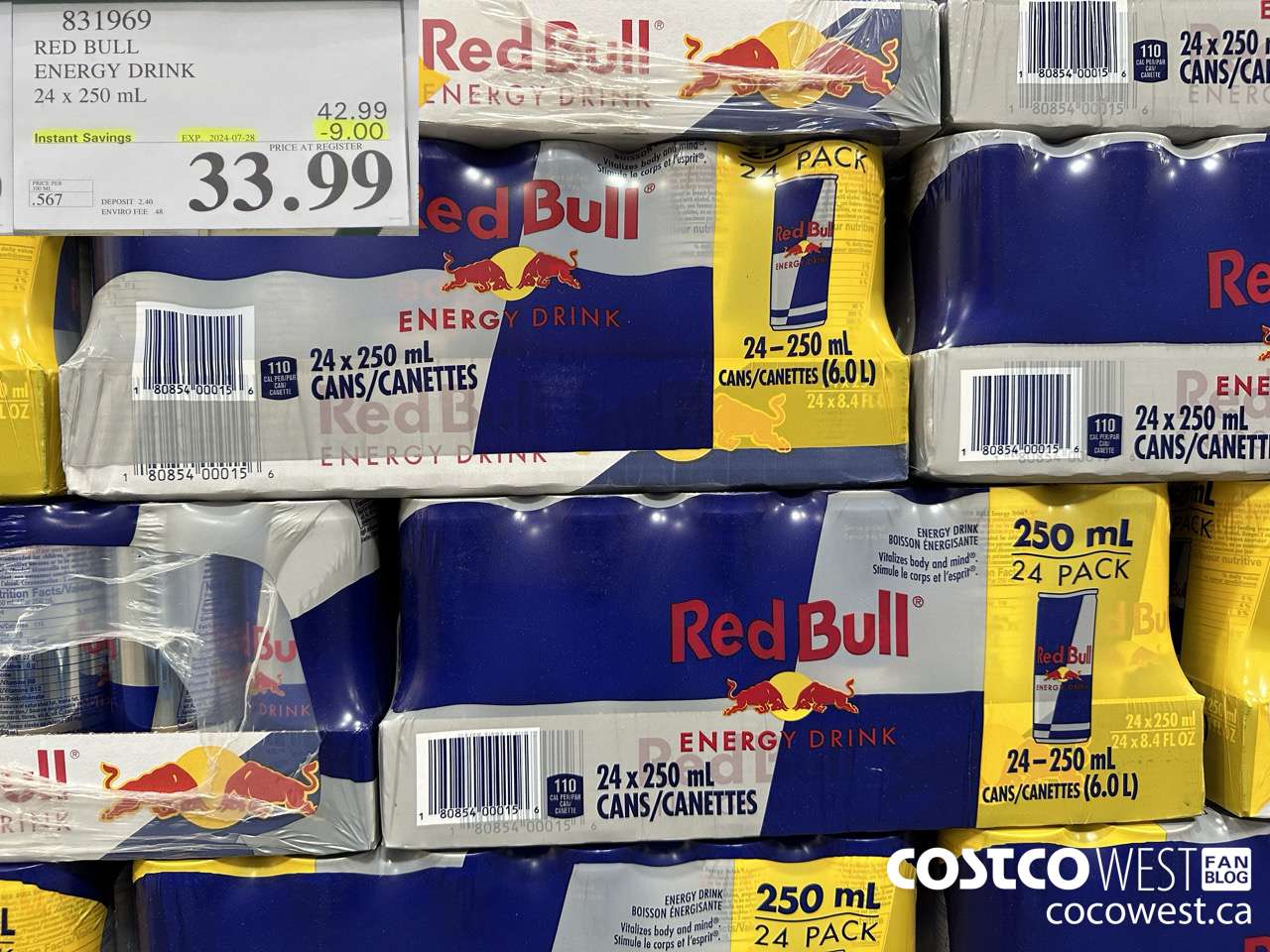 831969 RED BULL ENERGY DRINK 24 X 250ML ($9.00 INSTANT SAVINGS EXPIRES ON 2024-07-28) $33.99