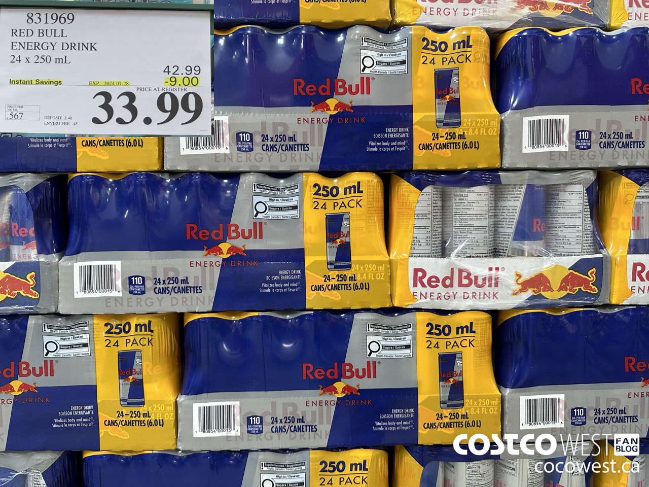831969 RED BULL ENERGY DRINK 24 X 250ML ($9.00 INSTANT SAVINGS EXPIRES ON 2024-07-28) $33.99