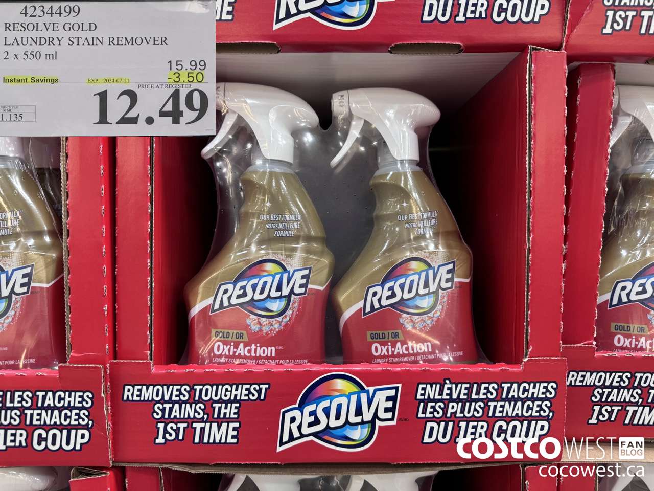 4234499 RESOLVE GOLD LAUNDRY STAIN REMOVER 2 X 550ML ($3.50 INSTANT SAVINGS EXPIRES ON 2024-07-21) $12.49