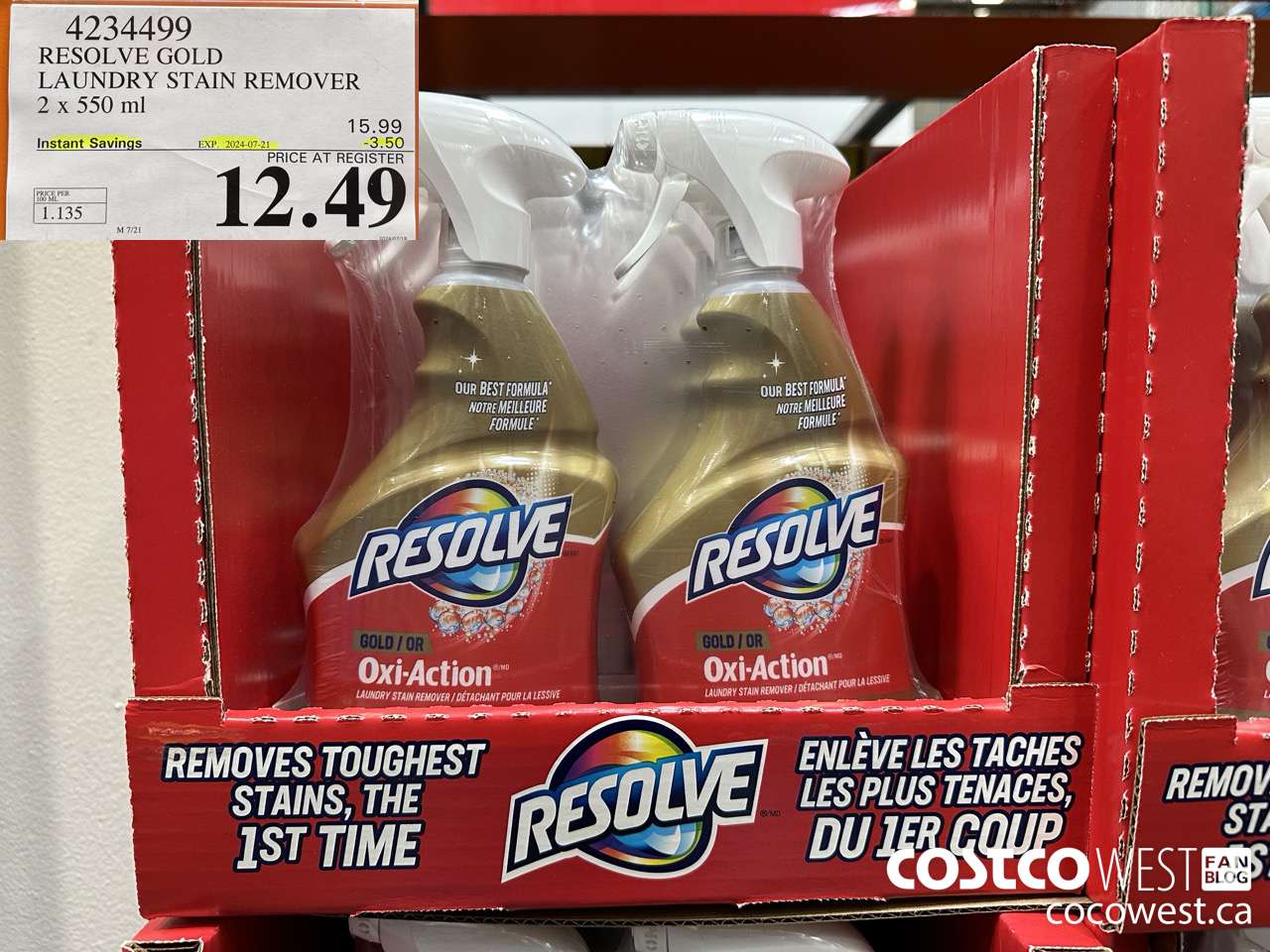 4234499 RESOLVE GOLD LAUNDRY STAIN REMOVER 2 X 550ML ($3.50 INSTANT SAVINGS EXPIRES ON 2024-07-21) $12.49
