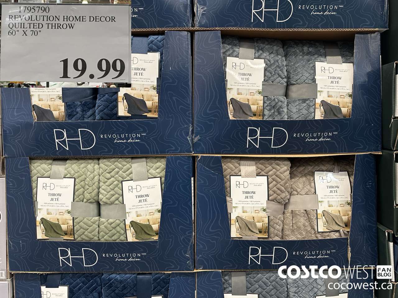 1795790 REVOLUTION HOME DECOR QUILTED THROW 60