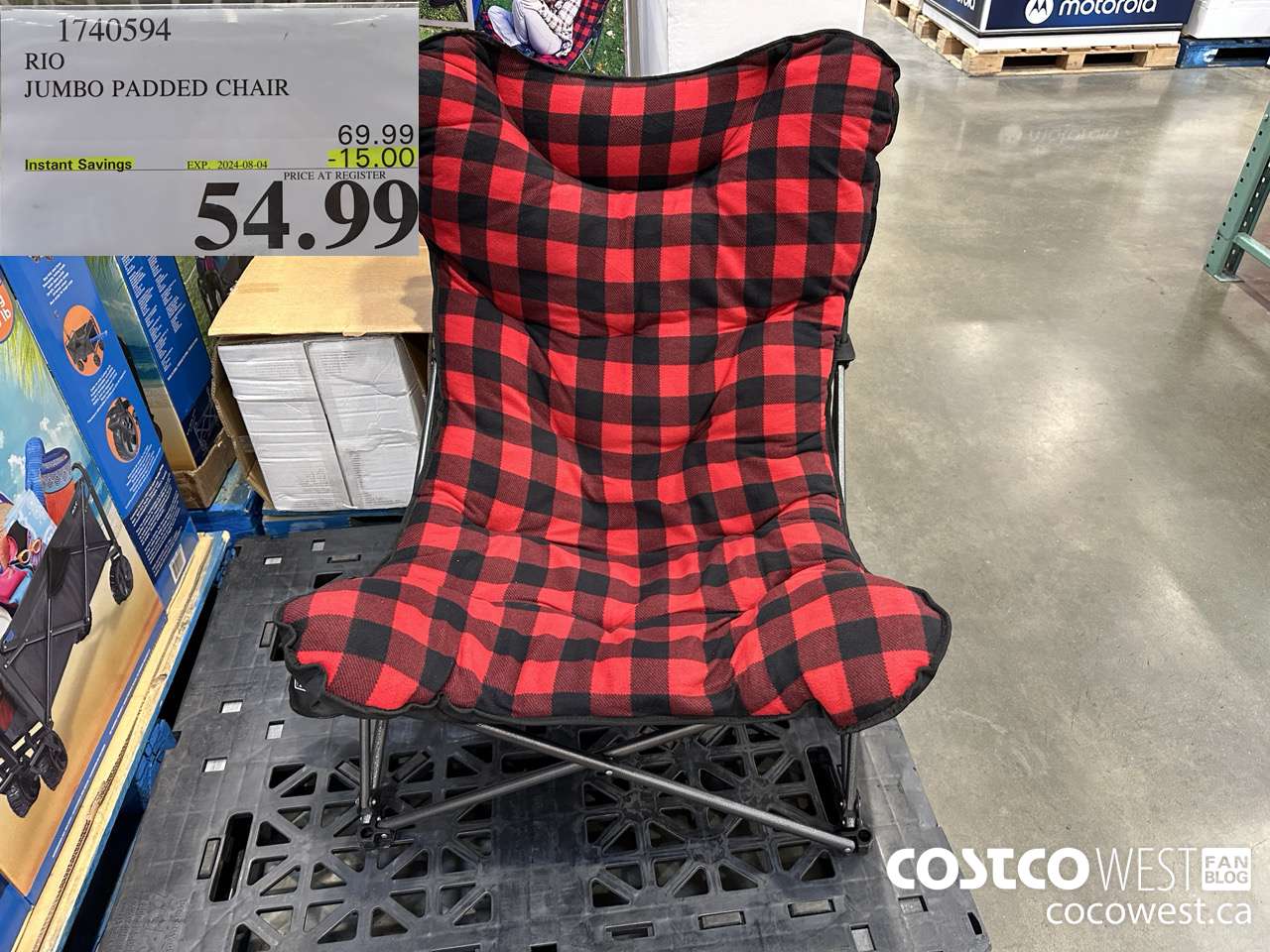 1740594 RIO JUMBO PADDED CHAIR ($15.00 INSTANT SAVINGS EXPIRES ON 2024-08-04) $54.99