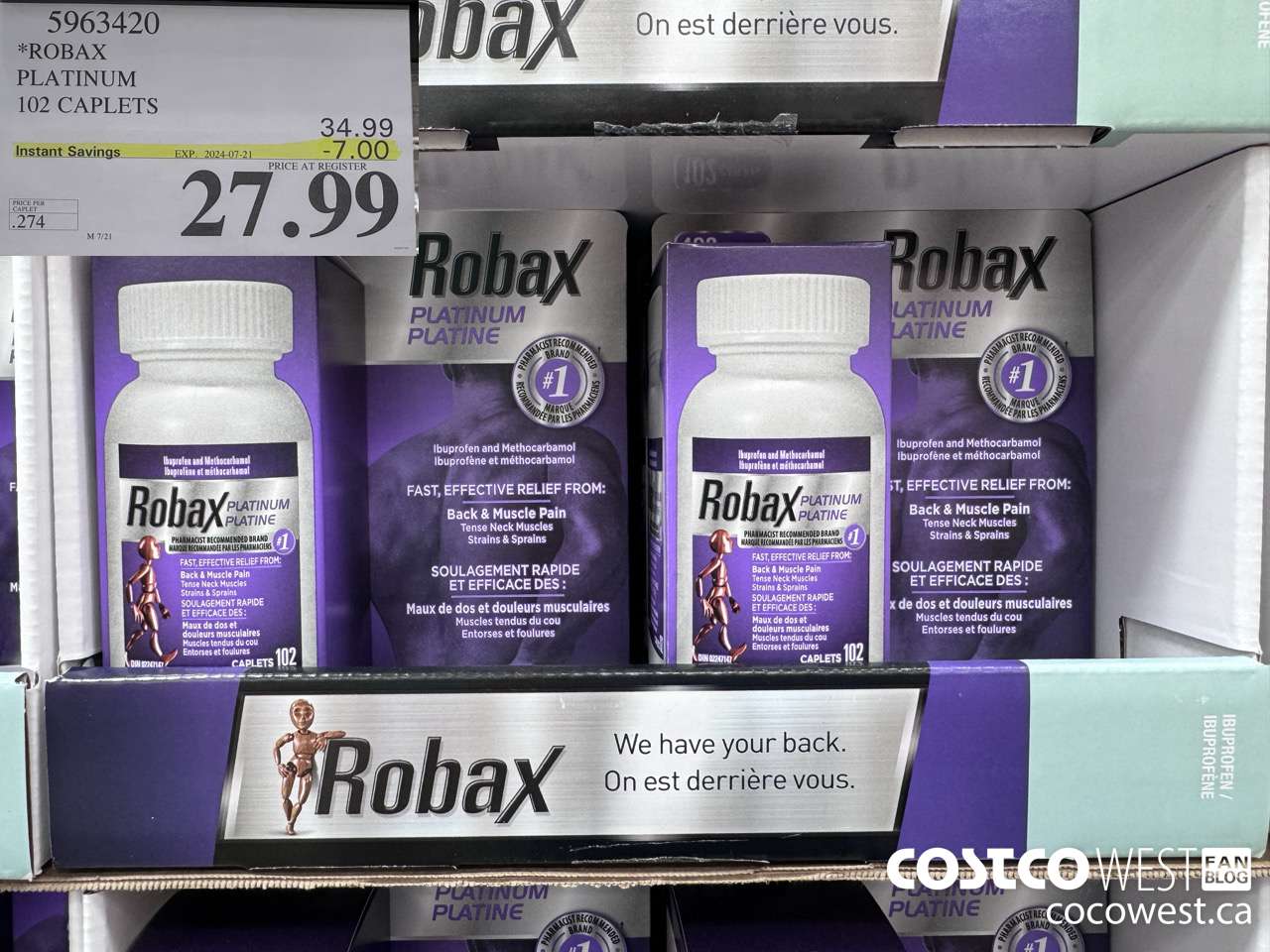 5963420 ROBAX PLATINUM 102 CAPLETS ($7.00 INSTANT SAVINGS EXPIRES ON 2024-07-21) $27.99