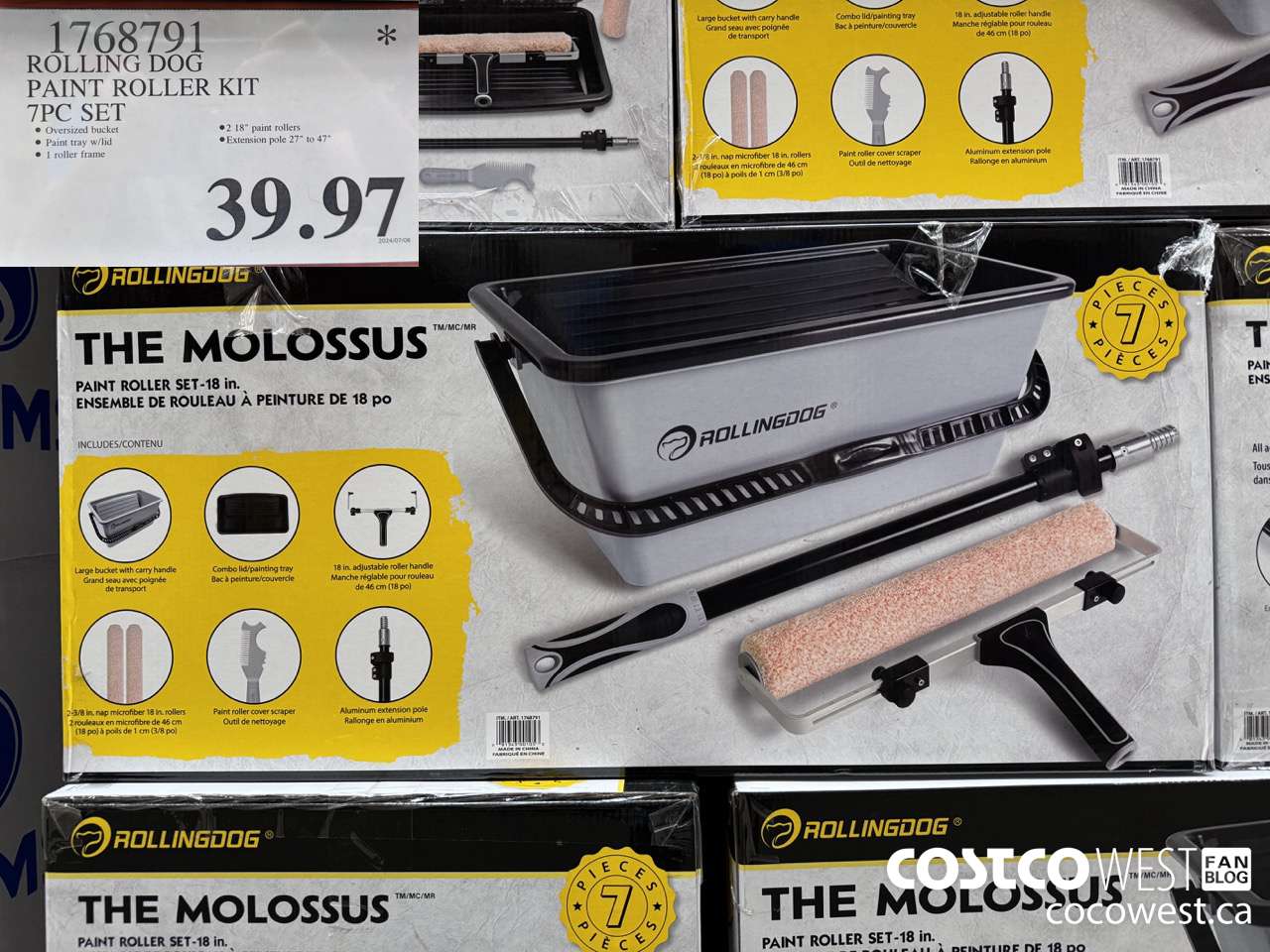 1768791 ROLLING DOG PAINT ROLLER KIT 7PC SET $39.97