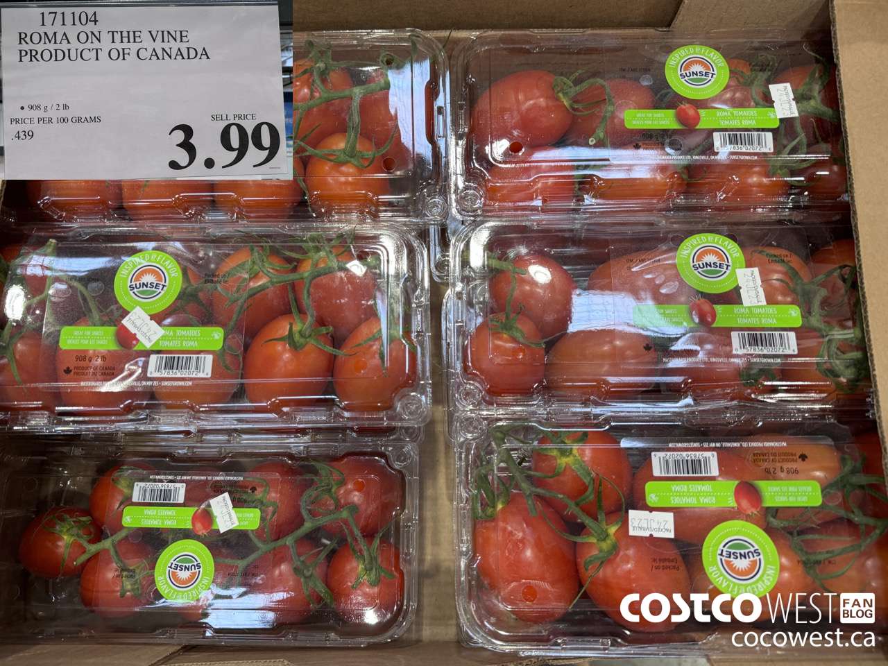 171104 ROMA TOMATOES PRODUCT OF CANADA $3.99
