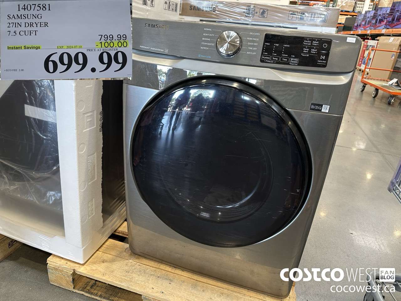 1407581 SAMSUNG 27IN DRYER 7.5 CUFT ($100.00 INSTANT SAVINGS EXPIRES ON 2024-07-10) $699.99