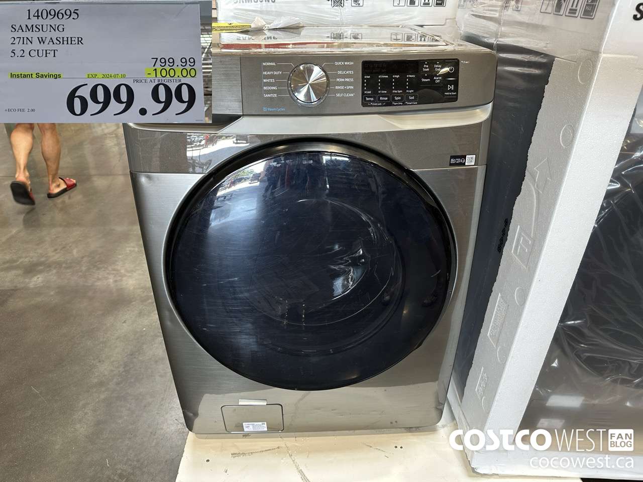 1409695 SAMSUNG 27IN WASHER 5.2 CUFT ($100.00 INSTANT SAVINGS EXPIRES ON 2024-07-10) $699.99