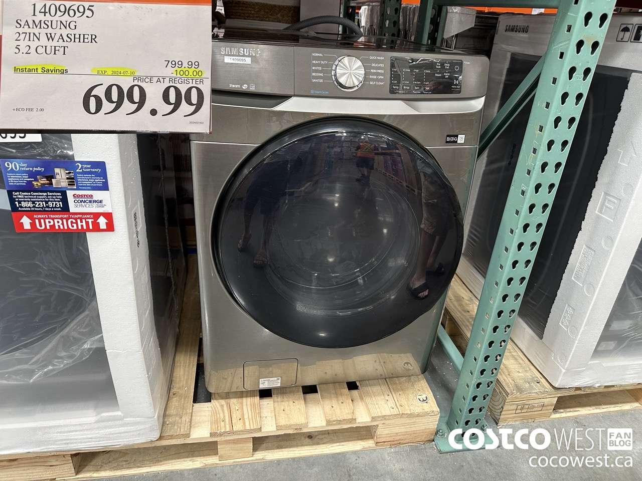 1409695 SAMSUNG 27IN WASHER 5.2 CUFT ($100.00 INSTANT SAVINGS EXPIRES ON 2024-07-10) $699.99