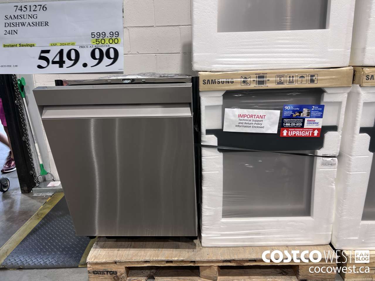 7451276 SAMSUNG DISHWASHER 24IN ($50.00 INSTANT SAVINGS EXPIRES ON 2024-07-03) $549.99