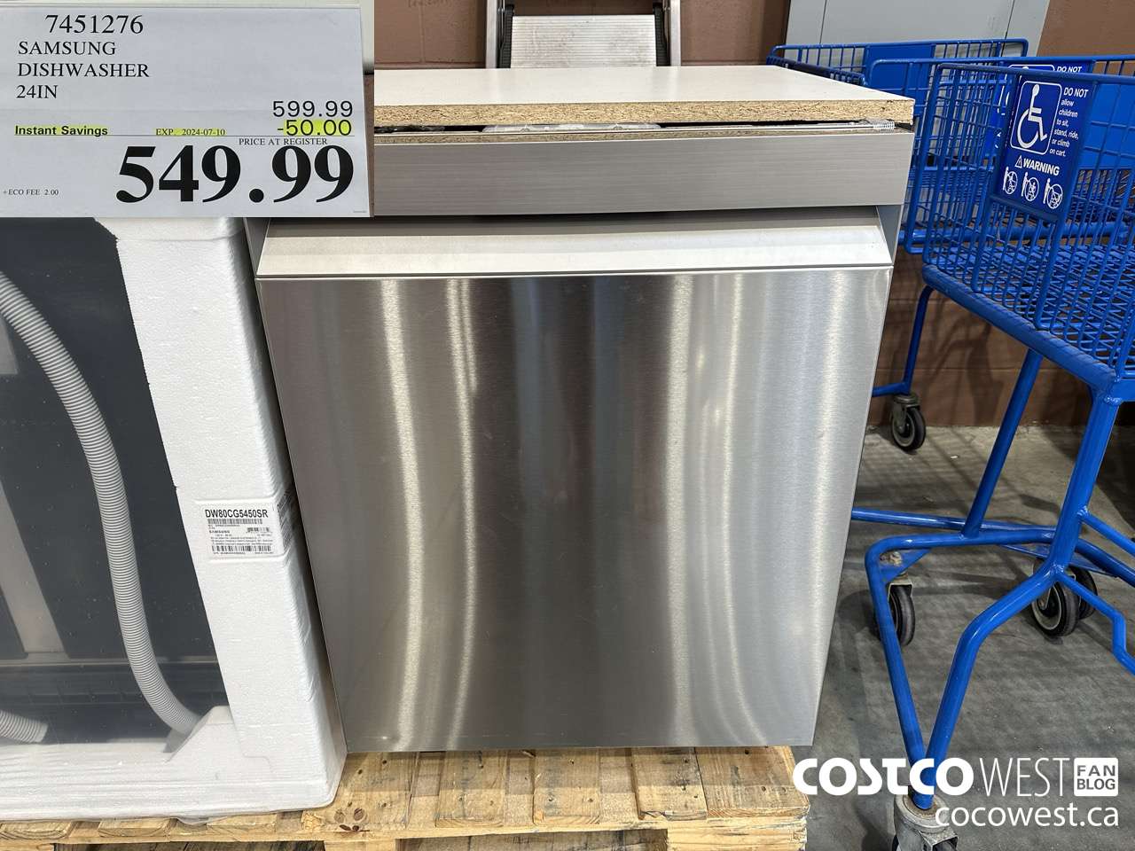 7451276 SAMSUNG DISHWASHER 24IN ($50.00 INSTANT SAVINGS EXPIRES ON 2024-07-10) $549.99