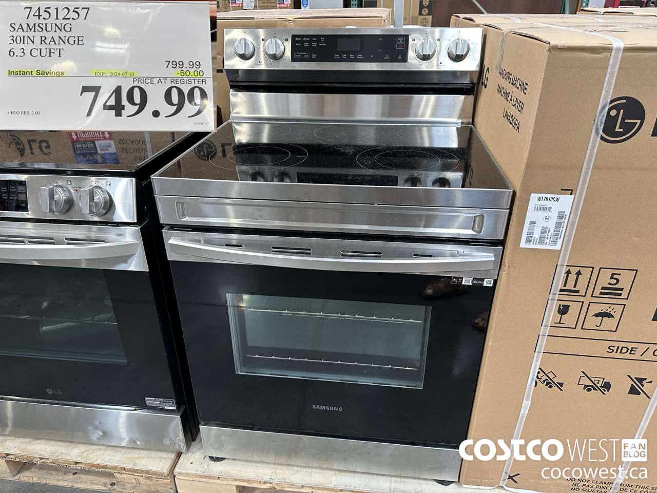 7451257 SAMSUNG ELECTRIC RANGE 6.3 CU. FT. ($50.00 INSTANT SAVINGS EXPIRES ON 2024-07-10) $749.99