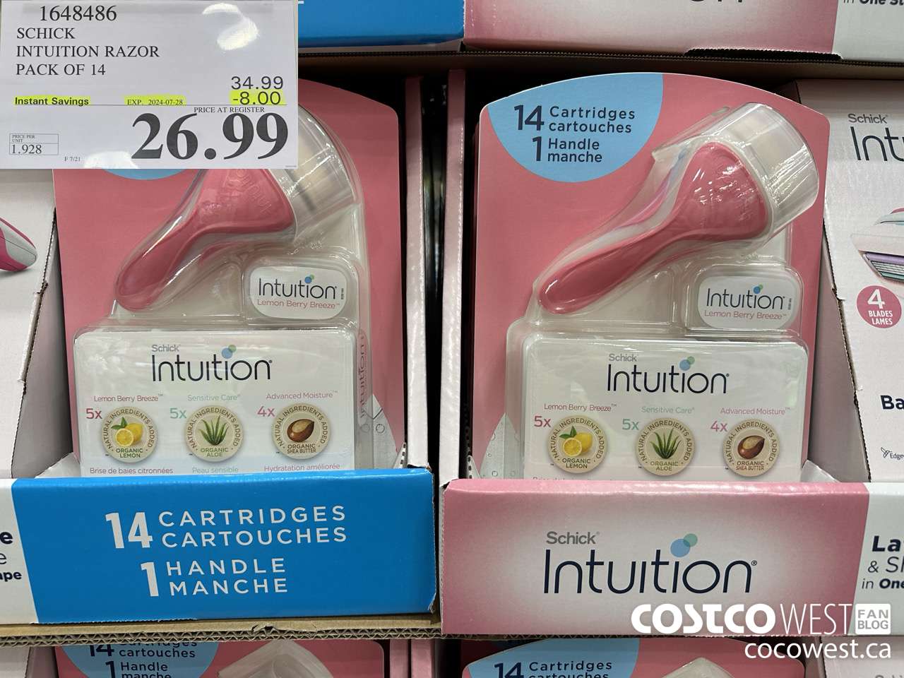 1648486 SCHICK INTUITION 14 CARTRIDGES + RAZOR ($8.00 INSTANT SAVINGS EXPIRES ON 2024-07-28) $26.99