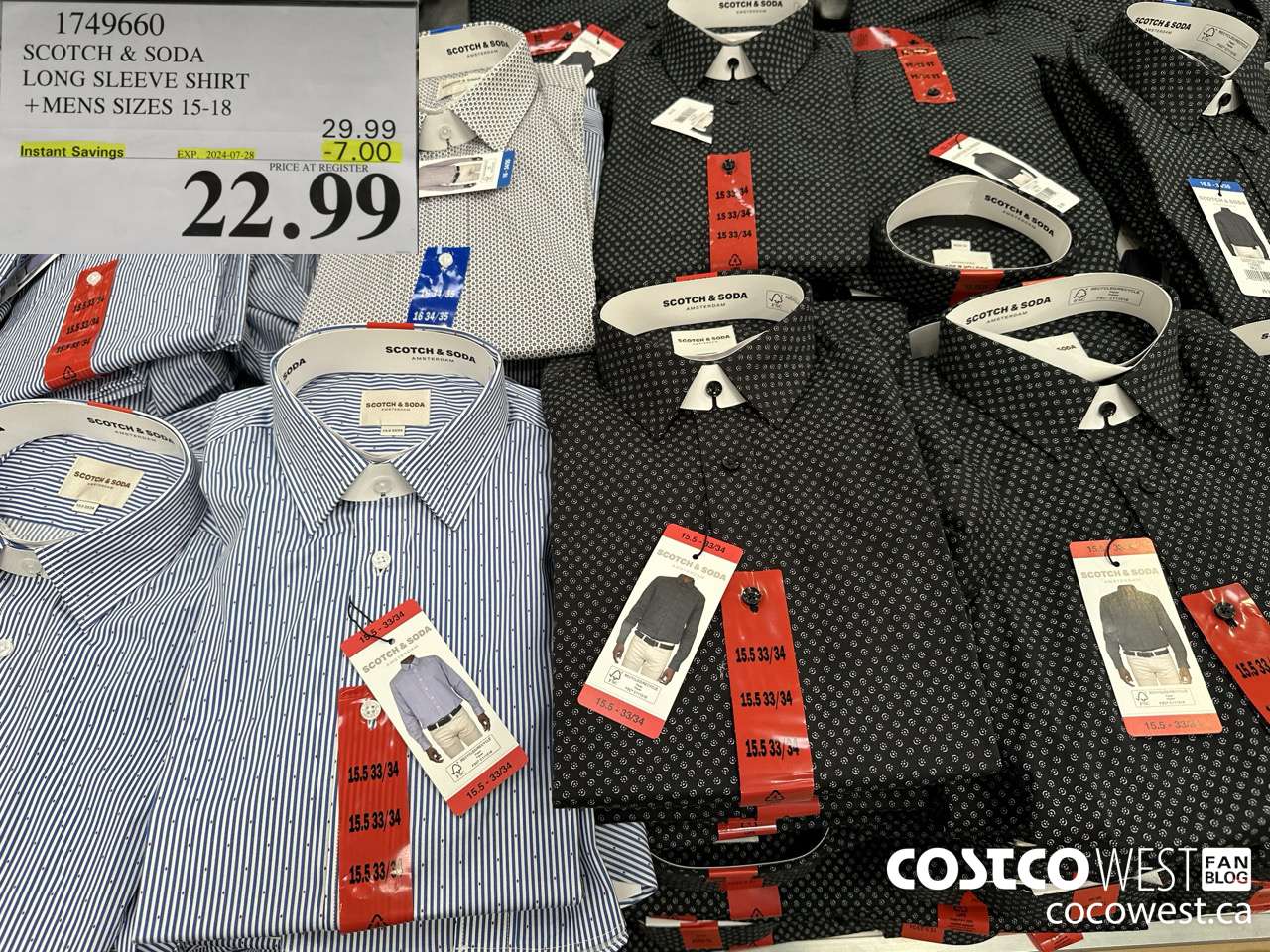 1749660 SCOTCH & SODA LONG SLEEVE SHIRT MENS SIZES 15-18 ($7.00 INSTANT SAVINGS EXPIRES ON 2024-07-28) $22.99