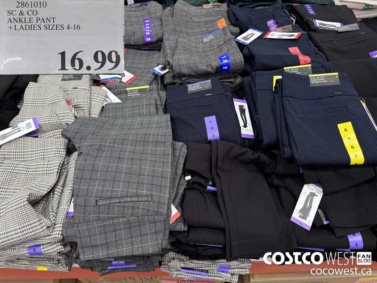 2861010 SC & CO ANKLE PANT LADIES SIZES 4-16 $16.99