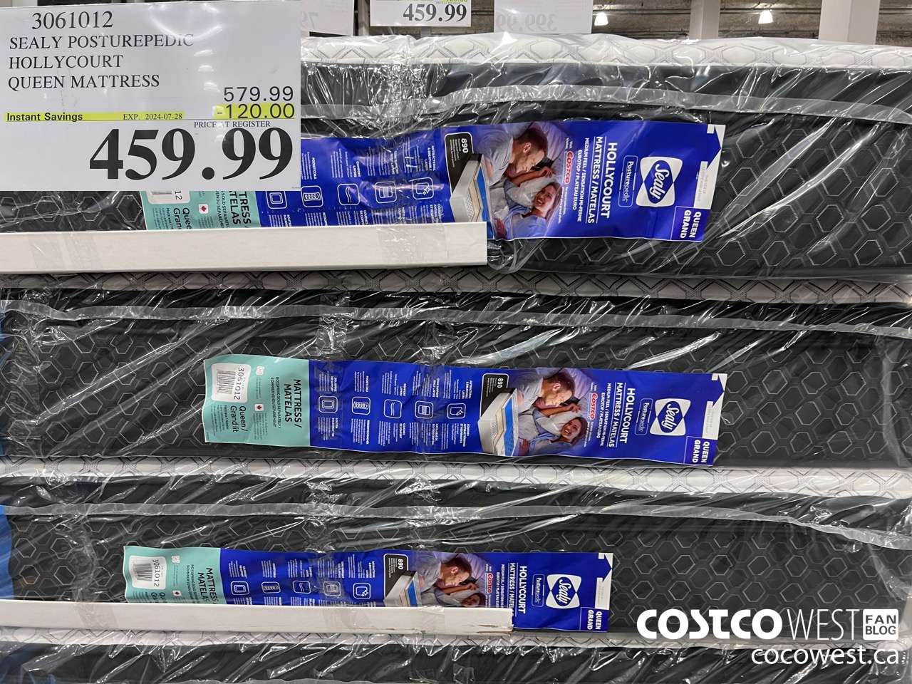 3061012 SEALY POSTUREPEDIC HOLLYCOURT QUEEN MATTRESS ($120.00 INSTANT SAVINGS EXPIRES ON 2024-07-28) $459.99