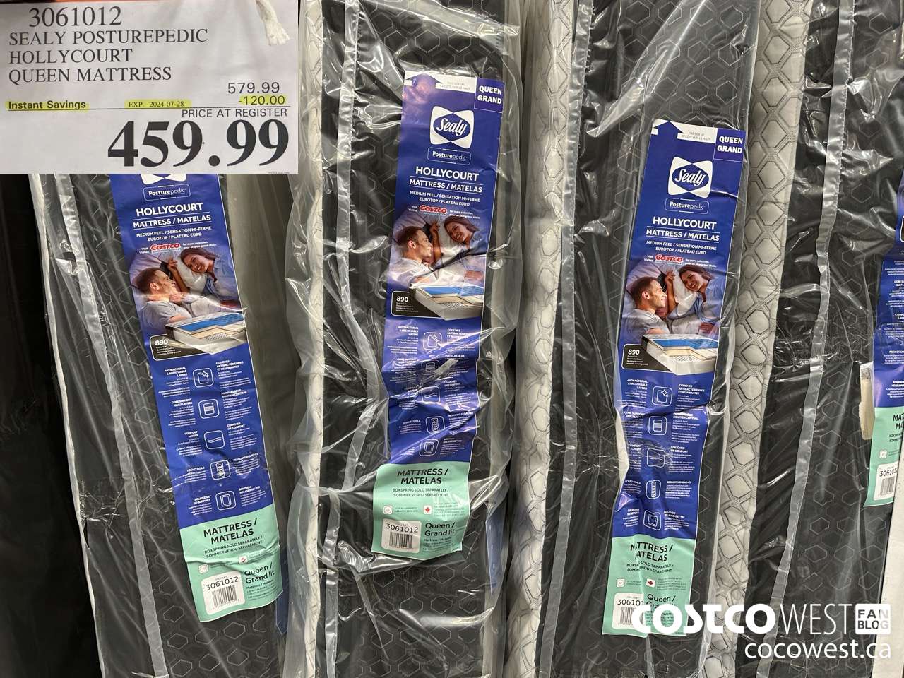 3061012 SEALY POSTUREPEDIC HOLLYCOURT QUEEN MATTRESS ($120.00 INSTANT SAVINGS EXPIRES ON 2024-07-28) $459.99