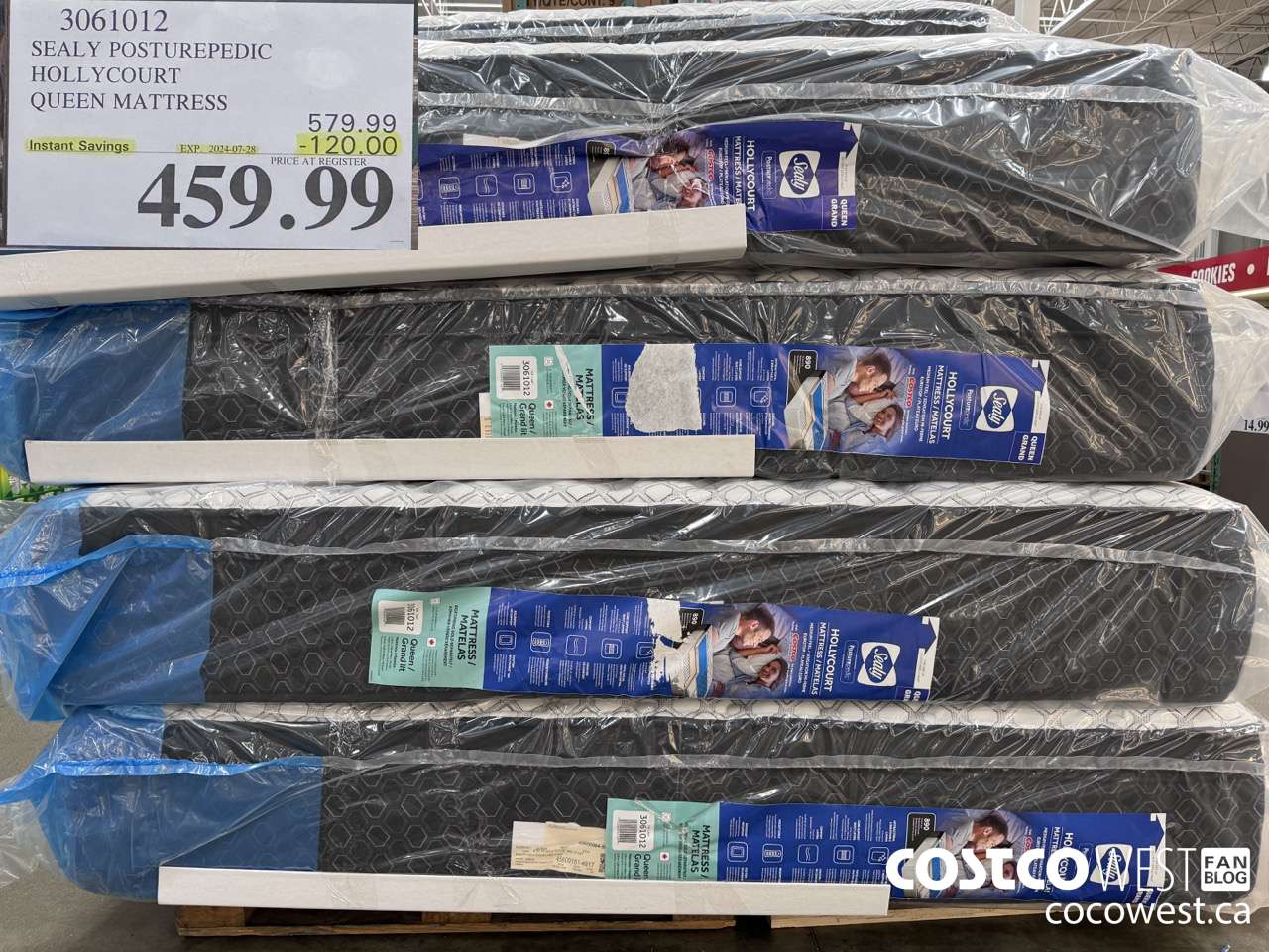 3061012 SEALY POSTUREPEDIC HOLLYCOURT QUEEN MATTRESS ($120.00 INSTANT SAVINGS EXPIRES ON 2024-07-28) $459.99