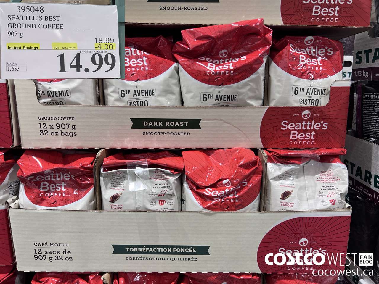 395048 SEATTLE'S BEST GROUND COFFEE 907 G ($4.00 INSTANT SAVINGS EXPIRES ON 2024-07-07) $14.99