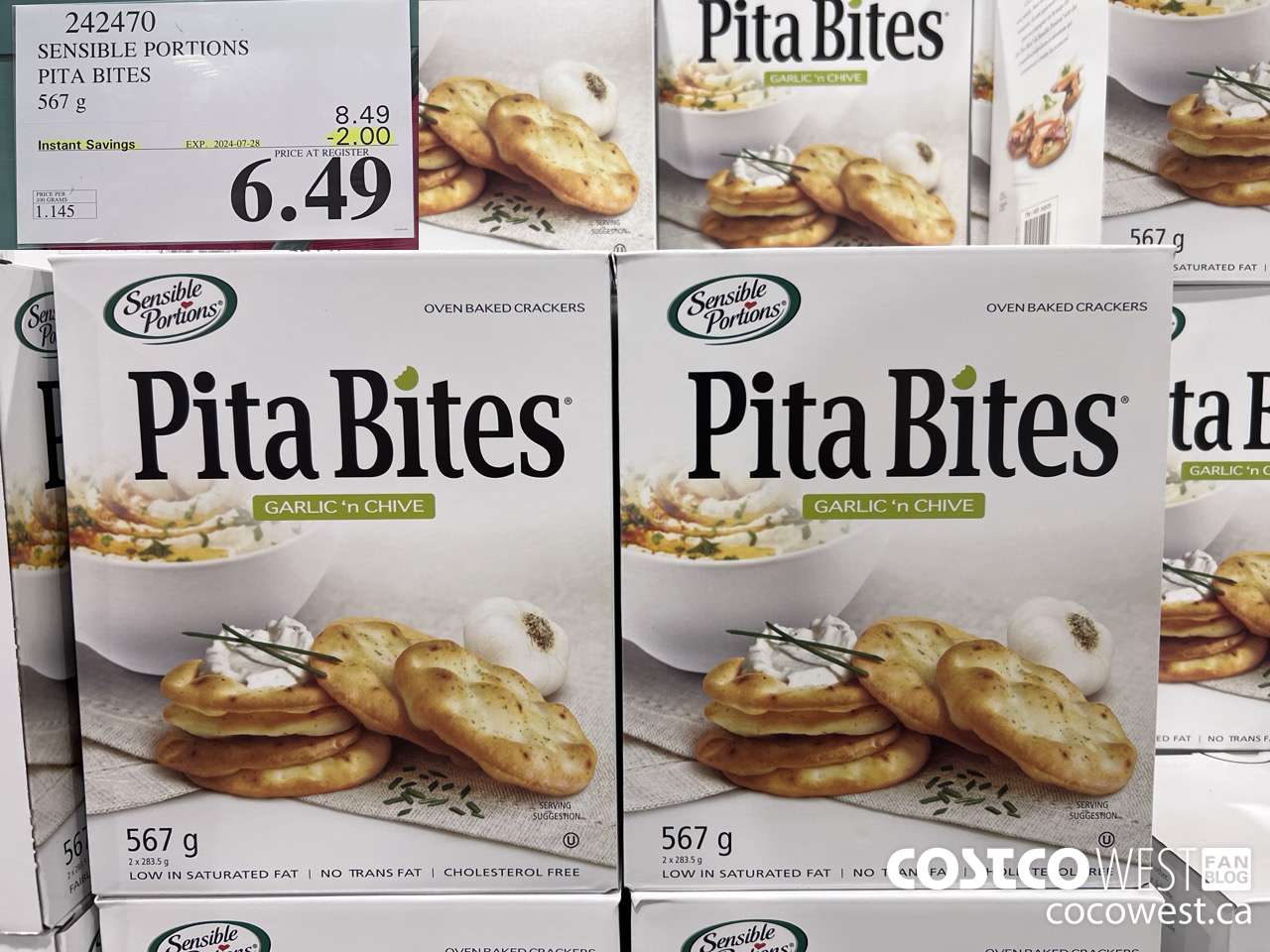 242470 SENSIBLE PORTIONS PITA BITES 567 G ($2.00 INSTANT SAVINGS EXPIRES ON 2024-07-28) $6.49