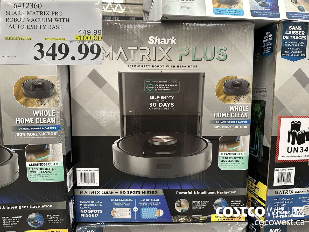 6412360 SHARK MATRIX PRO ROBOT VACUUM WITH AUTO-EMPTY HEPA BASE ($100.00 INSTANT SAVINGS EXPIRES ON 2024-07-28) $349.99