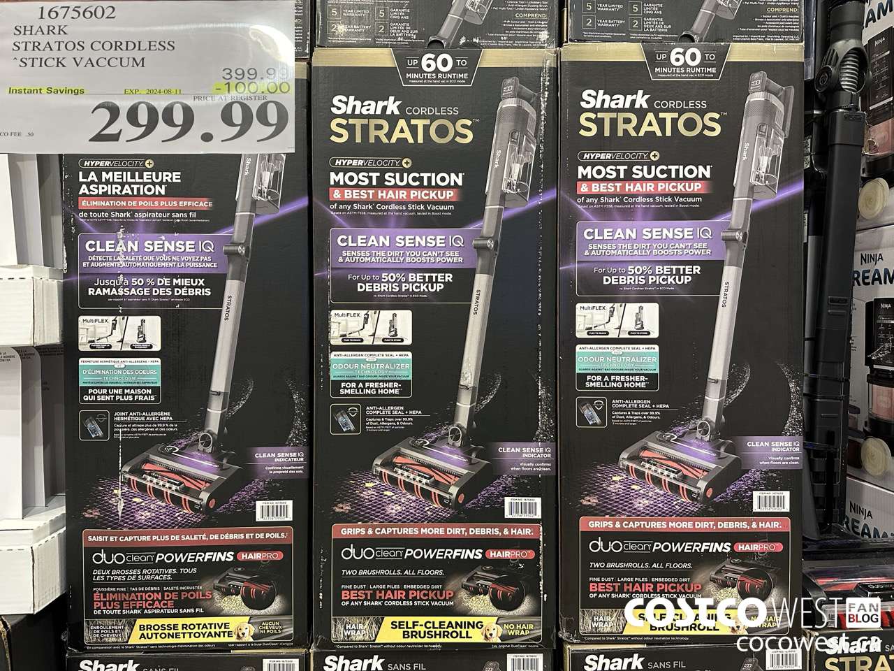 1675602 SHARK STRATOS CORDLESS STICK VACUUM ($100.00 INSTANT SAVINGS EXPIRES ON 2024-08-11) $299.99