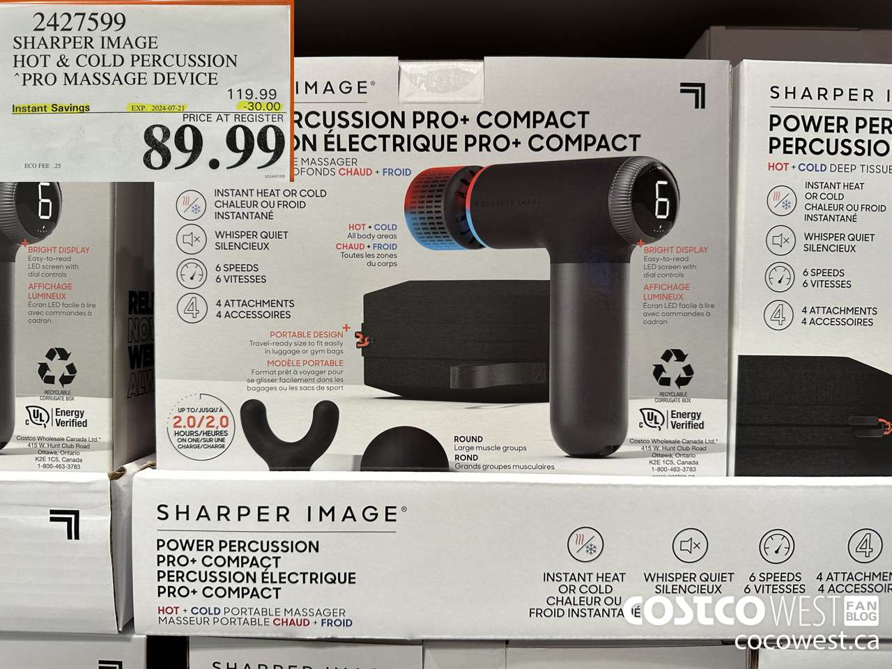 2427599 SHARPER IMAGE HOT & COLD PERCUSSION PRO MASSAGE DEVICE ($30.00 INSTANT SAVINGS EXPIRES ON 2024-07-21) $89.99