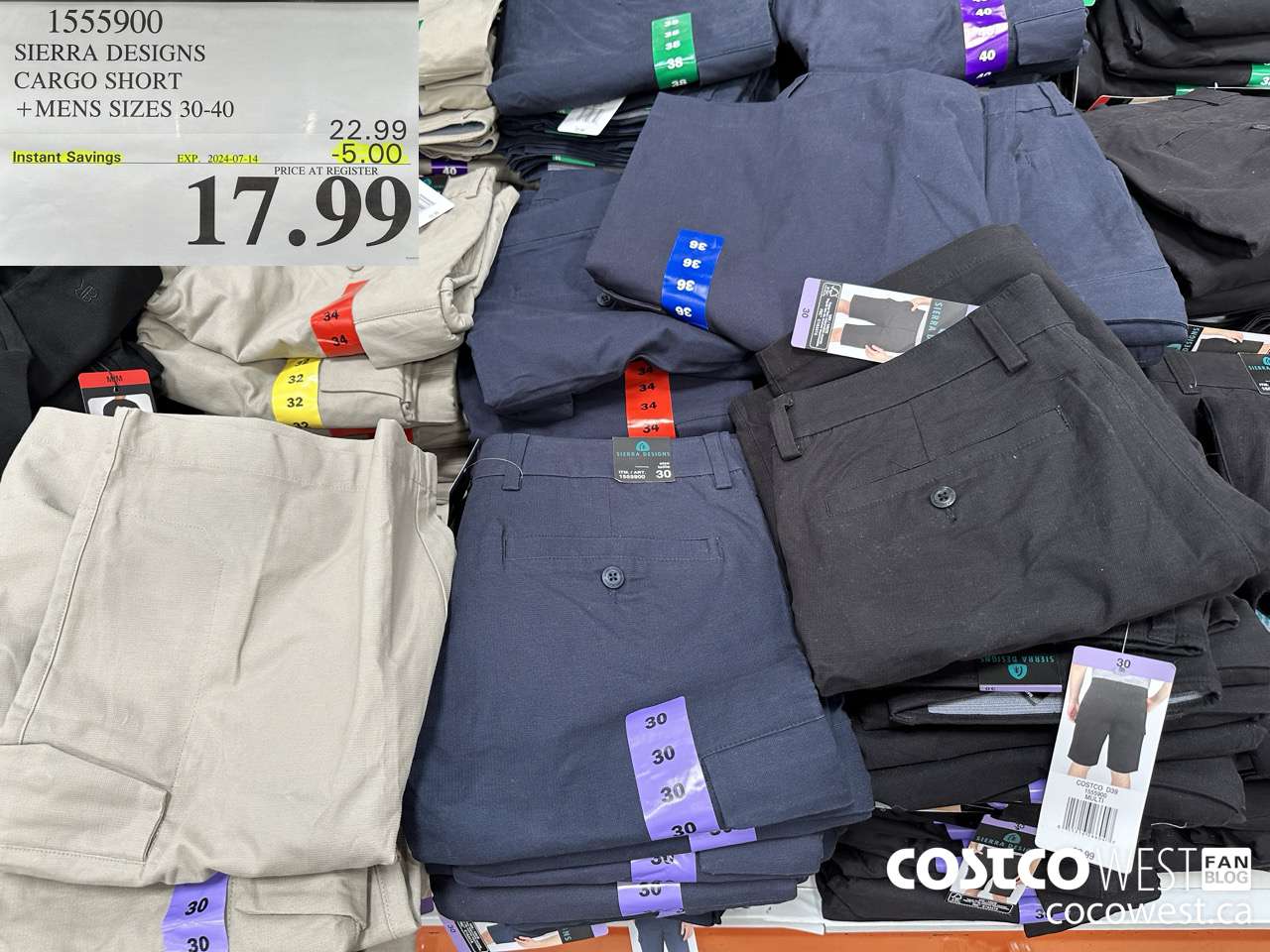 1555900 SIERRA DESIGN TECH SHORT MENS SIZES 30-40 ($5.00 INSTANT SAVINGS EXPIRES ON 2024-07-14) $17.99